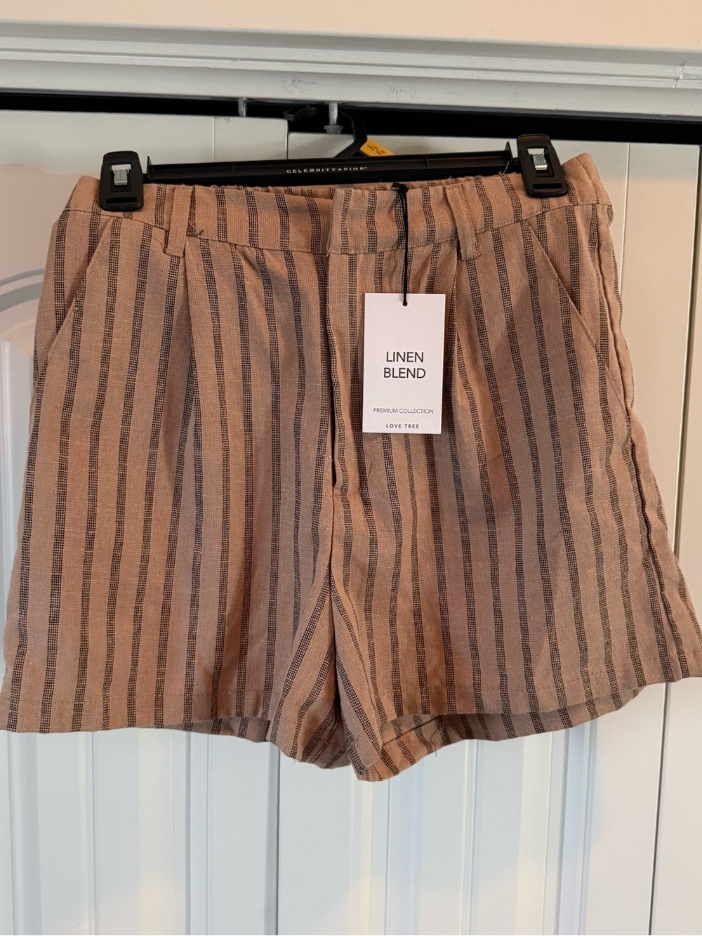 Love Tree Premium Collection, High-Rise, Linen-Blend, Pleated Waist Neutral Boho